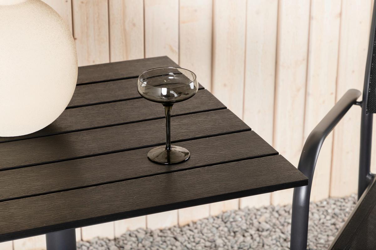 Gartentisch Colorado Aluminium L: 70cm - Schwarz, KONVENTIONELL, Kunststoff/Metall (70/74/70cm) - Gardenson