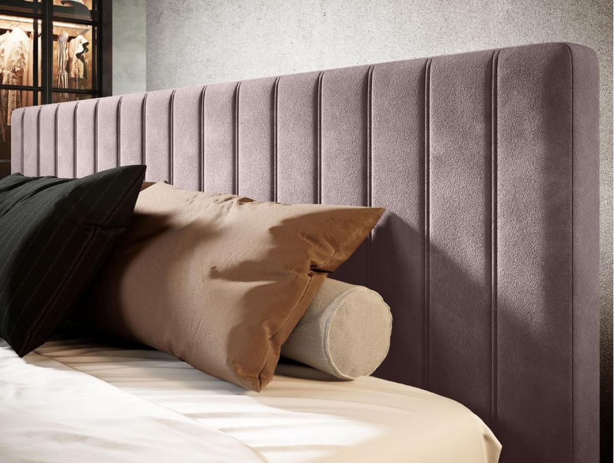 Posteľ s roštom Tamina 160x200, fialová - lila/prírodná farba, Design, drevo/textil (160/200cm)
