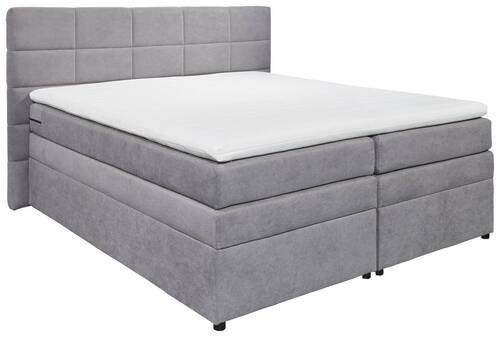 Boxspringbett mit Topper & Bettkasten 180x200 Tacoma 3 - Hellgrau, KONVENTIONELL, Kunststoff (180/200cm) - MID.YOU