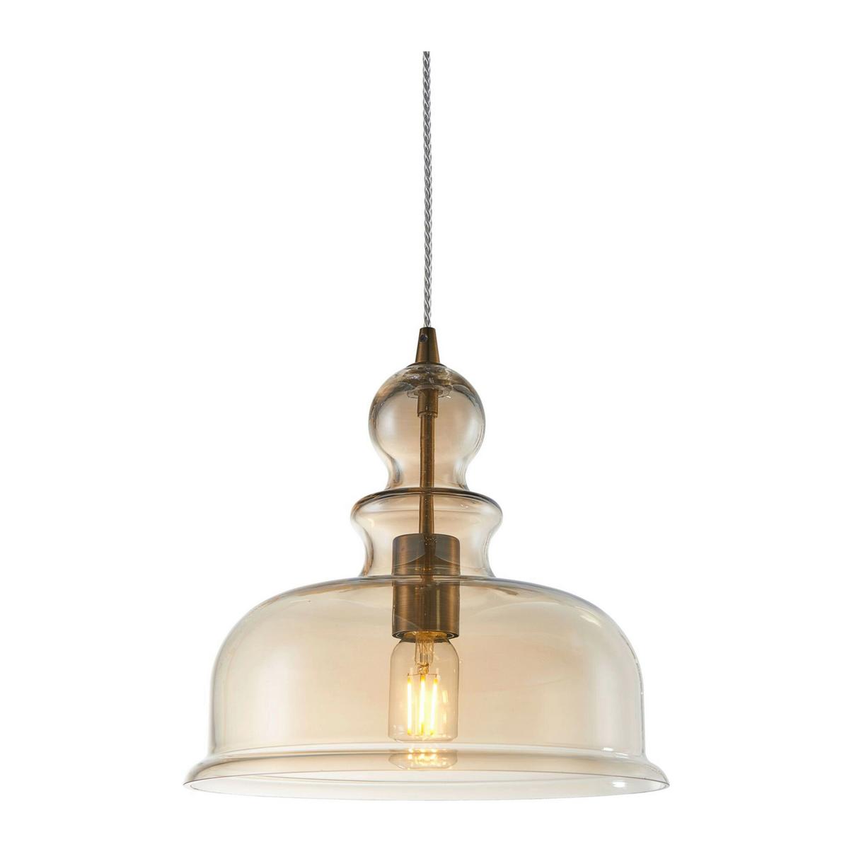 Pendelleuchte Tone - Bronzefarben, Basics, Glas/Textil (29,7/29,9/29,7cm) - MAYTONI