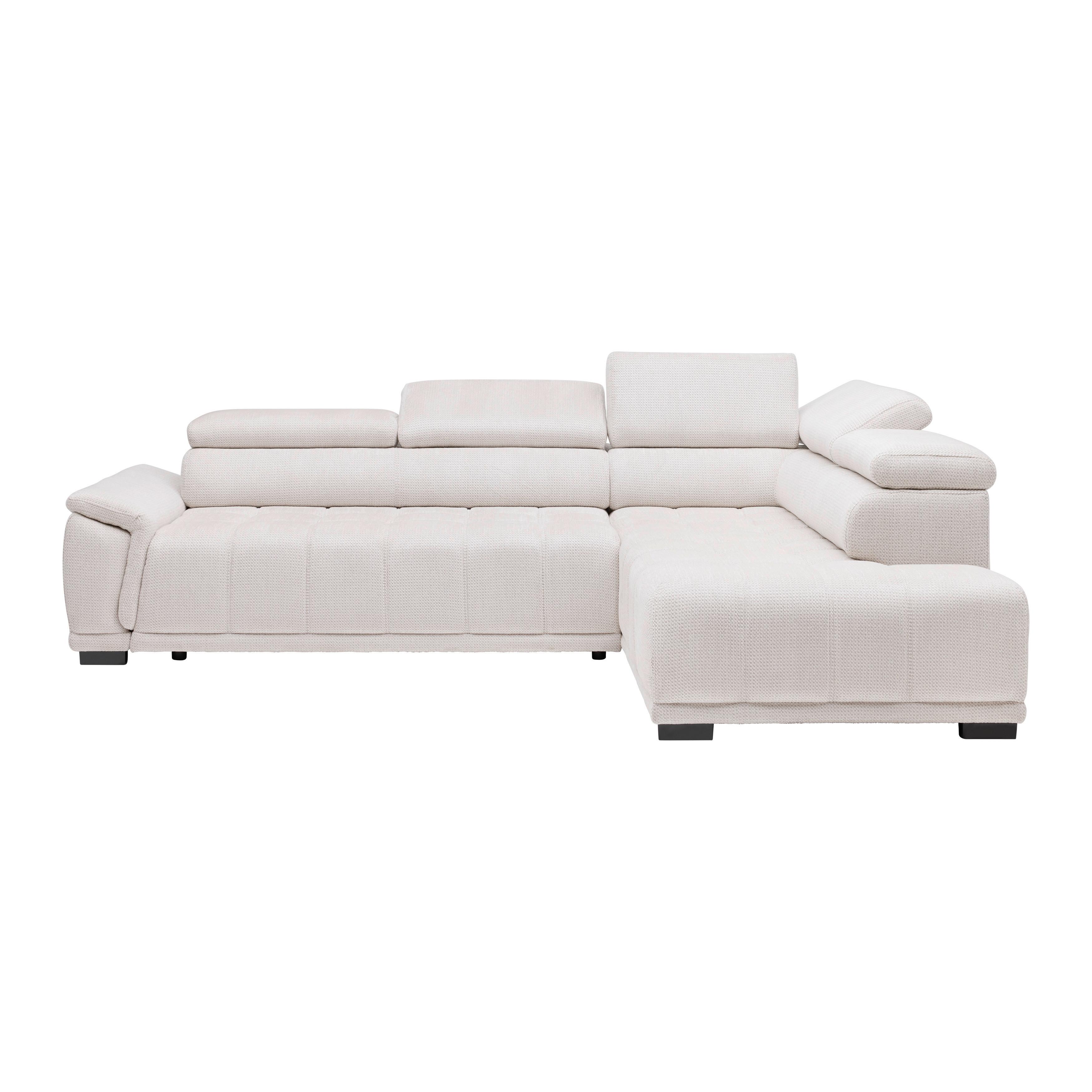 Rohová sedačka GRINALDI, pravá, šedobílá - černá/šedobílá, Moderní, textil/plast (283/206cm) - Premium Living