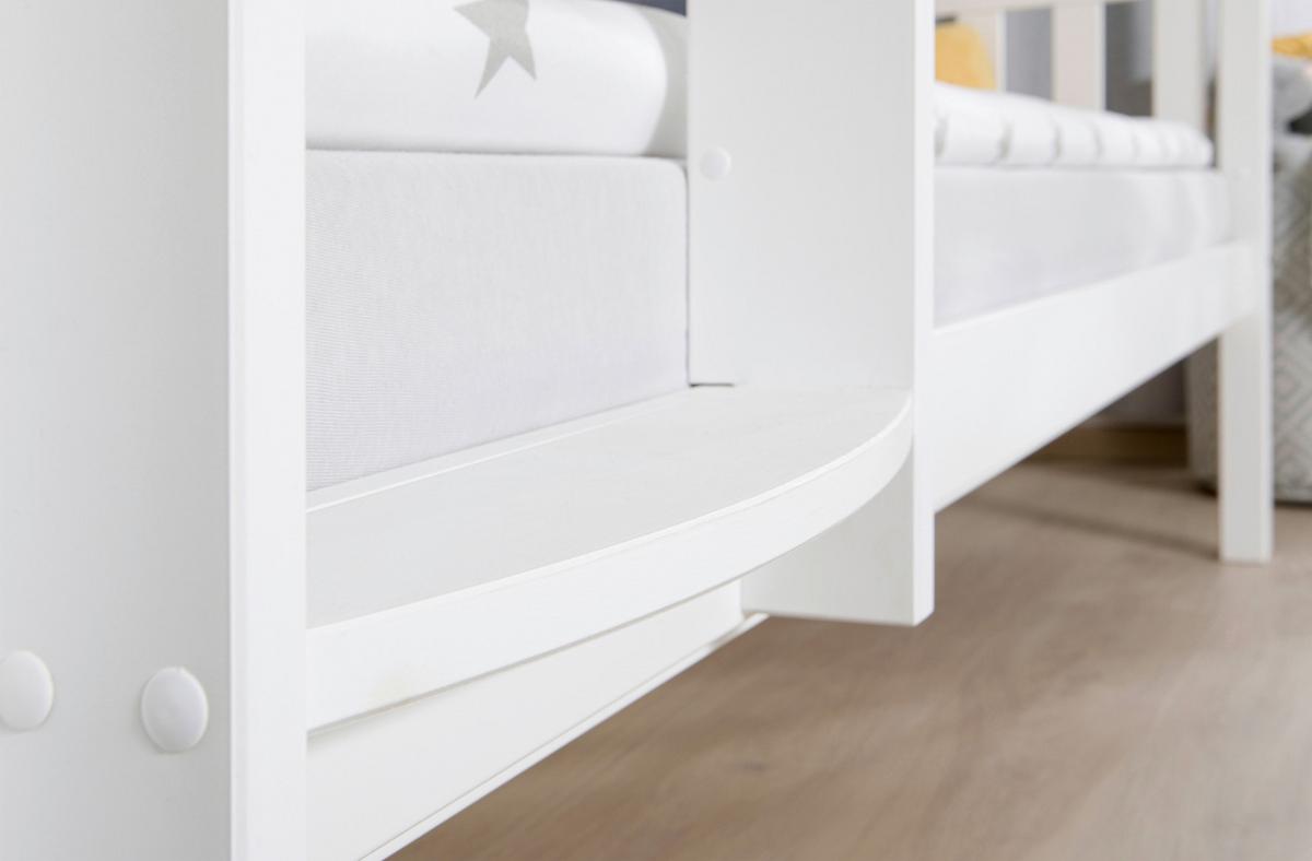 Etagenbett Sammy Weiß Kiefer Massiv 90 cm mit Leiter - Weiß, MODERN, Holz (90/200cm) - MID.YOU