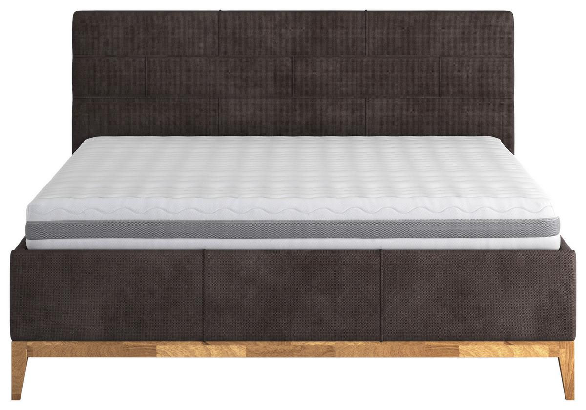 Polsterbett mit Bettkasten Jupiter 180x200 cm Dunkelbraun - Eichefarben/Dunkelbraun, MODERN, Holz/Holzwerkstoff (180/200cm) - MID.YOU