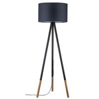 Stehlampe Rurik dimmbar Grau Dreibeinig, Rund - Grau, Design, Holz/Textil (53,8/153cm) - Paulmann