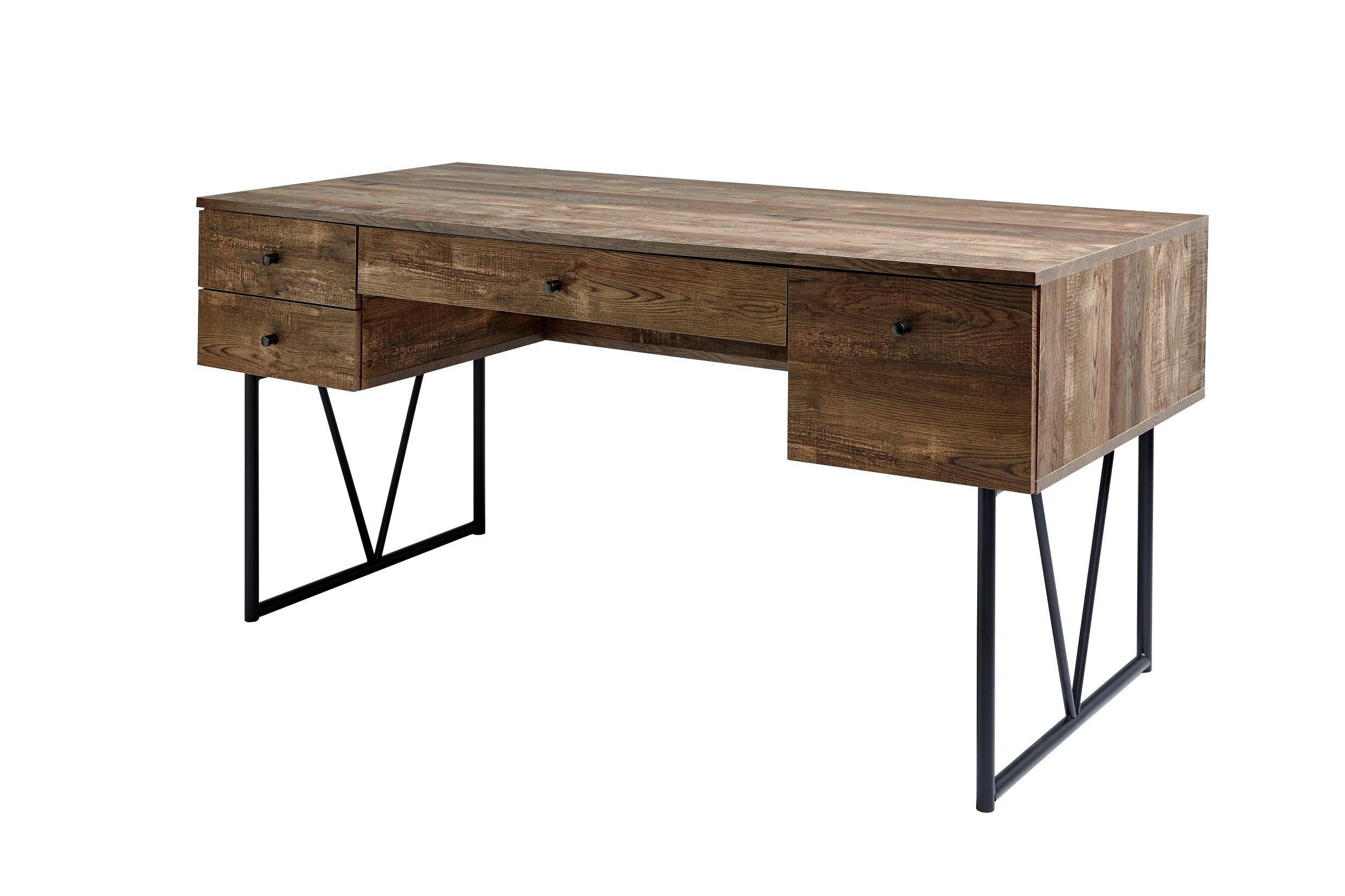 Schreibtisch Rokk S 16 - Eichefarben/Anthrazit, Design, Holzwerkstoff/Metall (160/73/77,5cm)