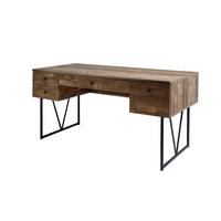 Schreibtisch Rokk S 16 - Eichefarben/Anthrazit, Design, Holzwerkstoff/Metall (160/73/77,5cm)