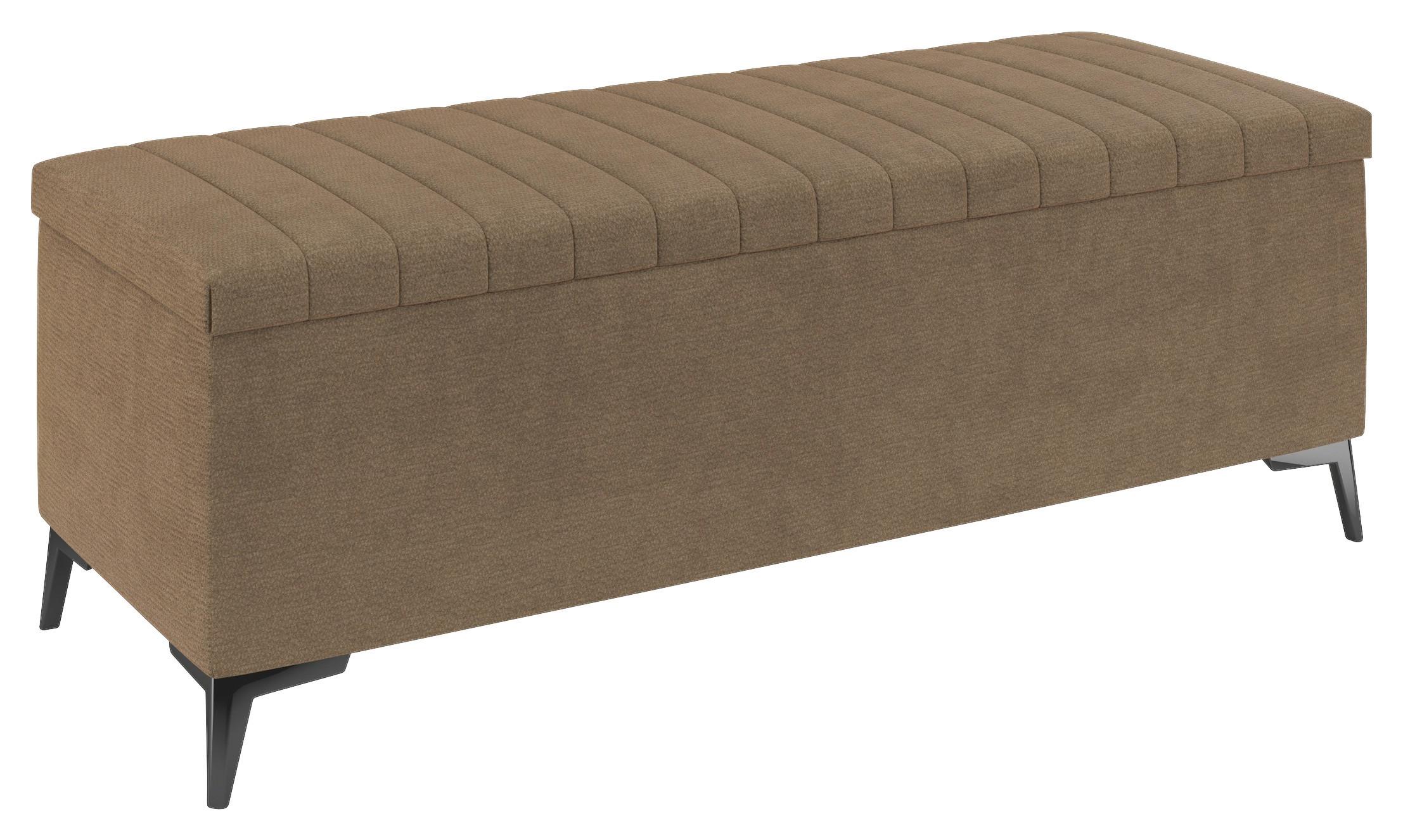 Lavica k posteli SANTI hnedá - hnedá/čierna, Modern, kov/kompozitné drevo (144/56/54cm)