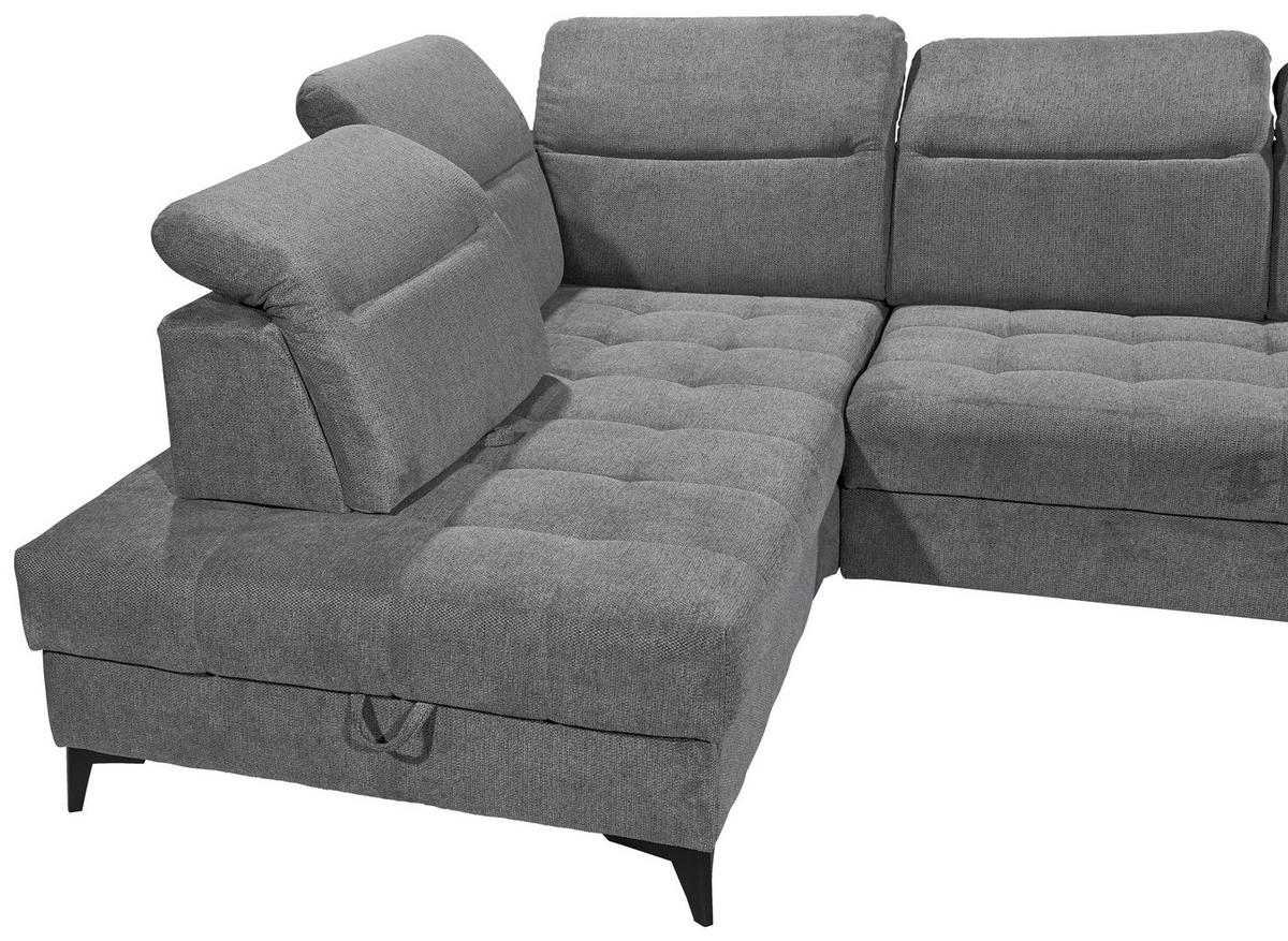 Ecksofa Rockdale Anthrazit S:200x282cm - Anthrazit/Schwarz, KONVENTIONELL, Textil (200/282cm) - MID.YOU