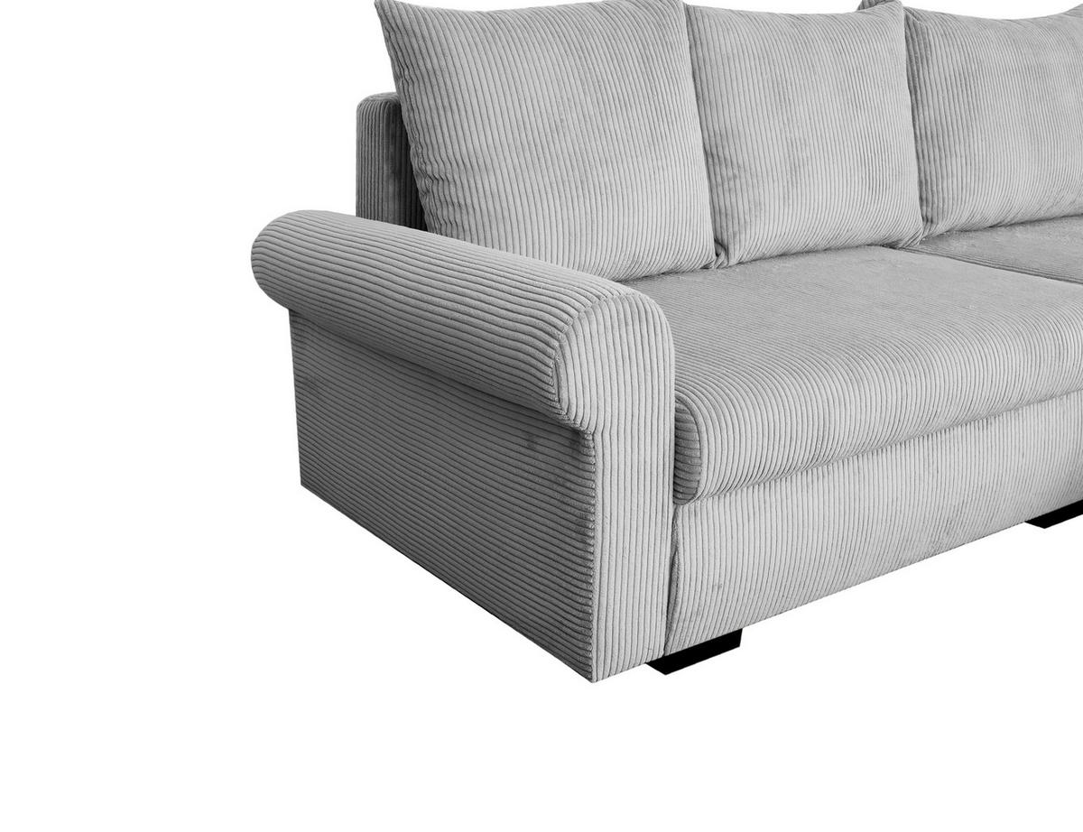 ECKSCHLAFSOFA Vasco, Hellgrau LF: 233x168 cm - Hellgrau/Schwarz, Trend, Textil (233/168cm)