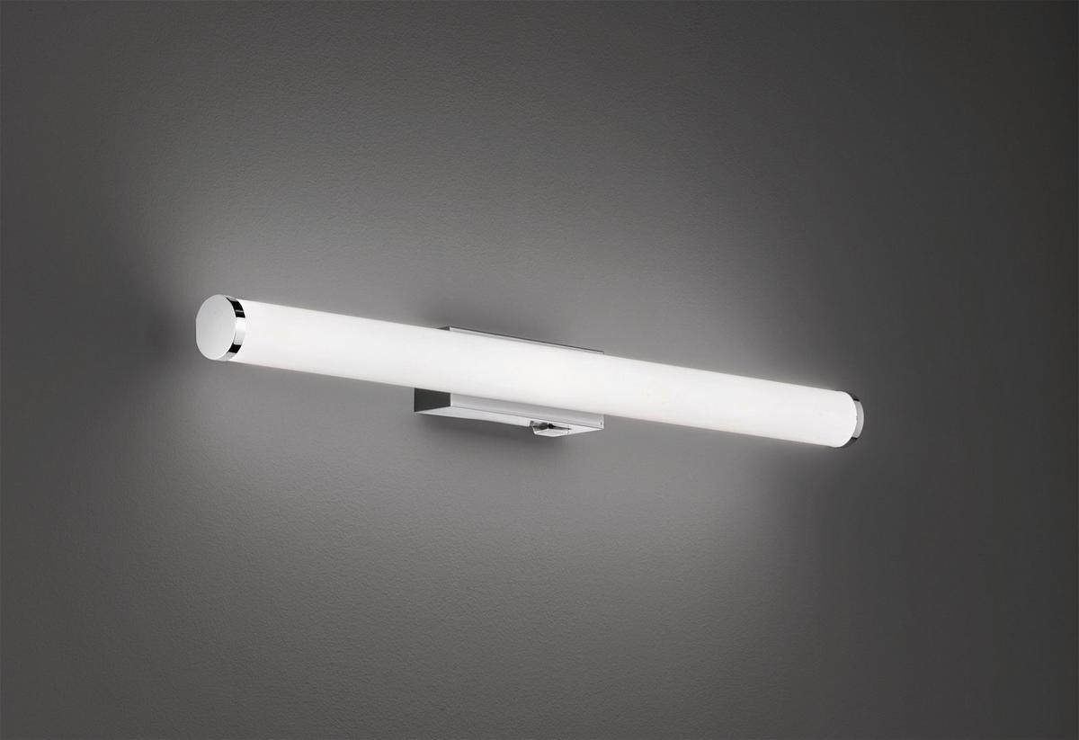 Led Bad-wandleuchte Mattimo Ip44 Mit Schalter, 1-Flammig - Chromfarben/Weiß, Basics, Kunststoff/Metall (60/5,5cm) - Trio Leuchten