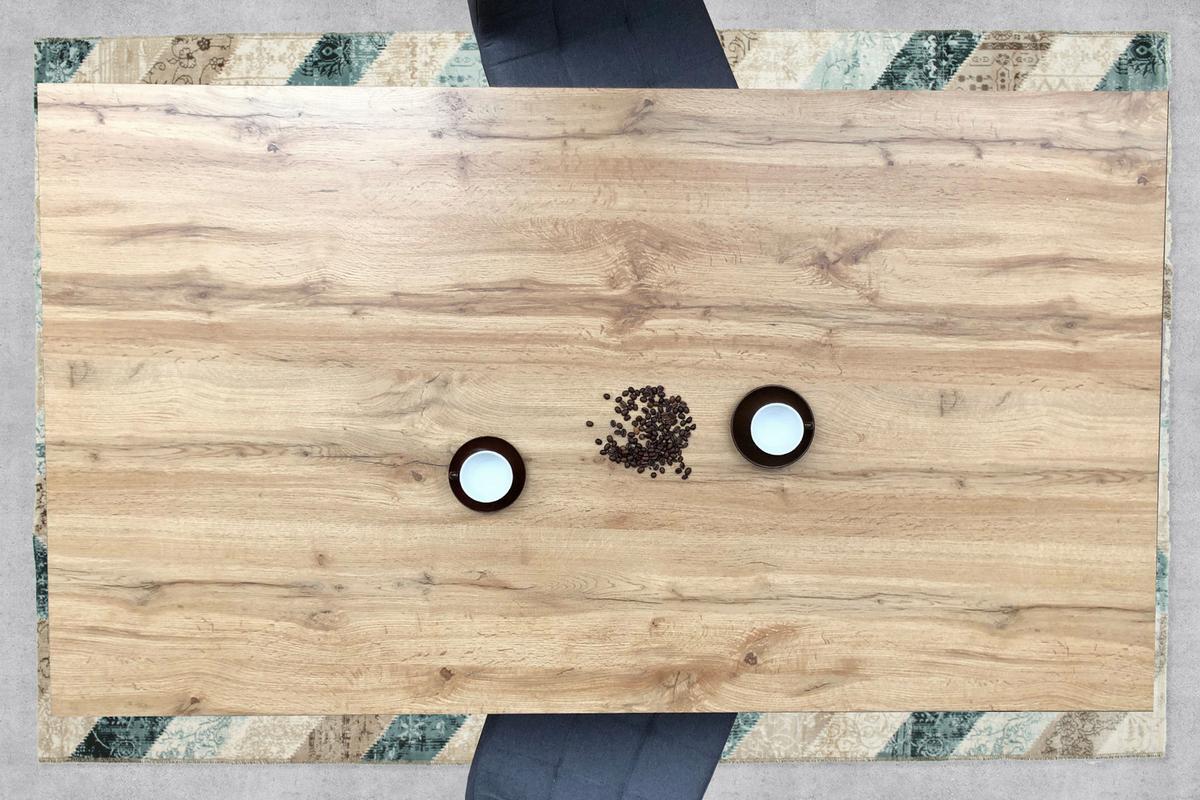 Esstisch Schwarz, Naturfarben L: 160cm - Schwarz/Naturfarben, Design, Holzwerkstoff/Metall (160/90/75cm) - Livetastic