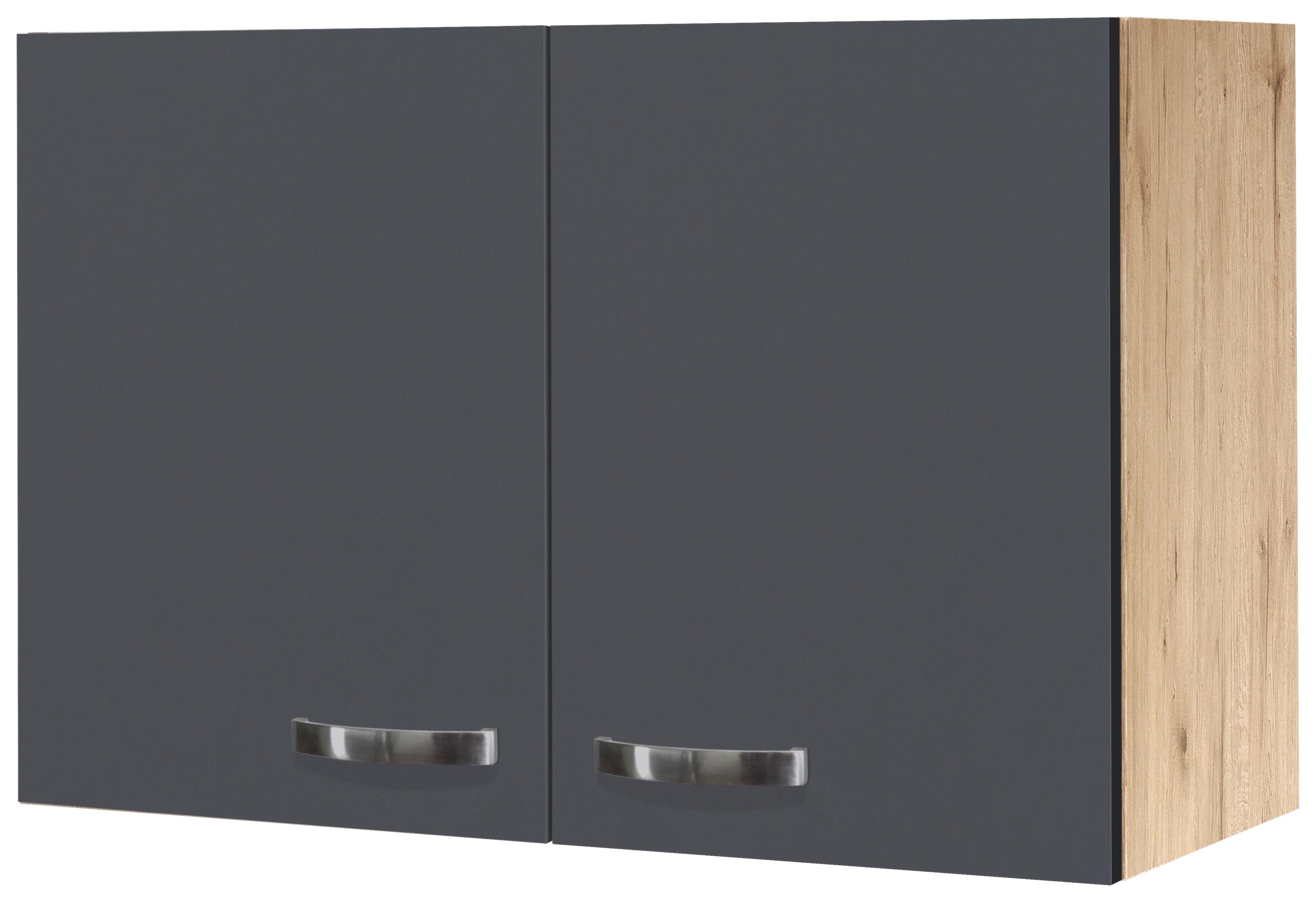 Kuchyňská horní skříňka SHADOW 80cm - dub San Remo/tmavě šedá, Moderní, kov/kompozitní dřevo (80/54/32cm)