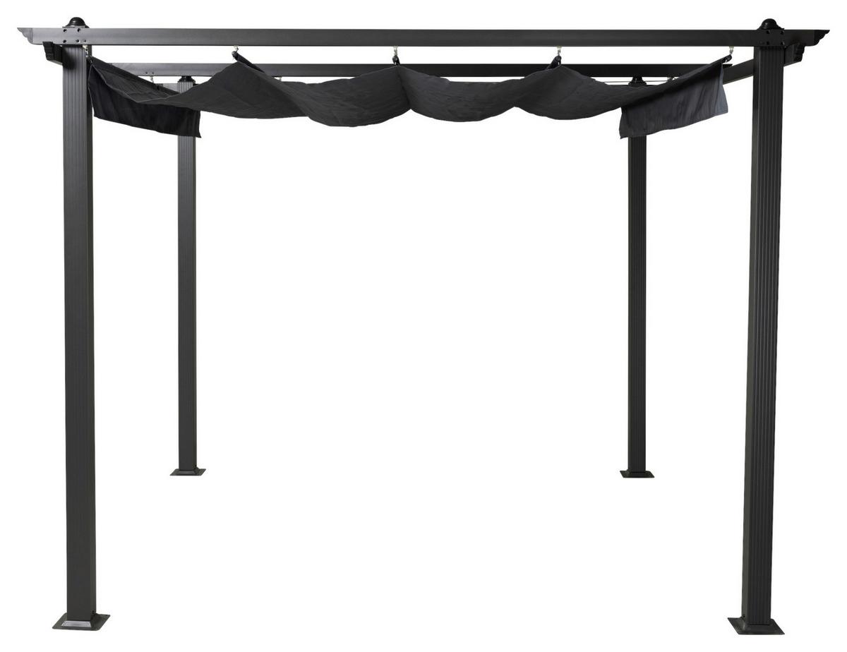 Pavillon Lazio 295x295cm , Gartenpavillon - Dunkelgrau, KONVENTIONELL, Textil/Metall (295/248/295cm) - Gardenson