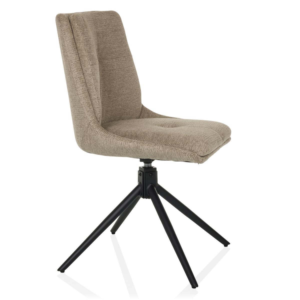 Drehstuhl Tarviso I Beige B: 53 cm - Beige/Schwarz, MODERN, Textil/Metall (53/89/58cm) - MID.YOU