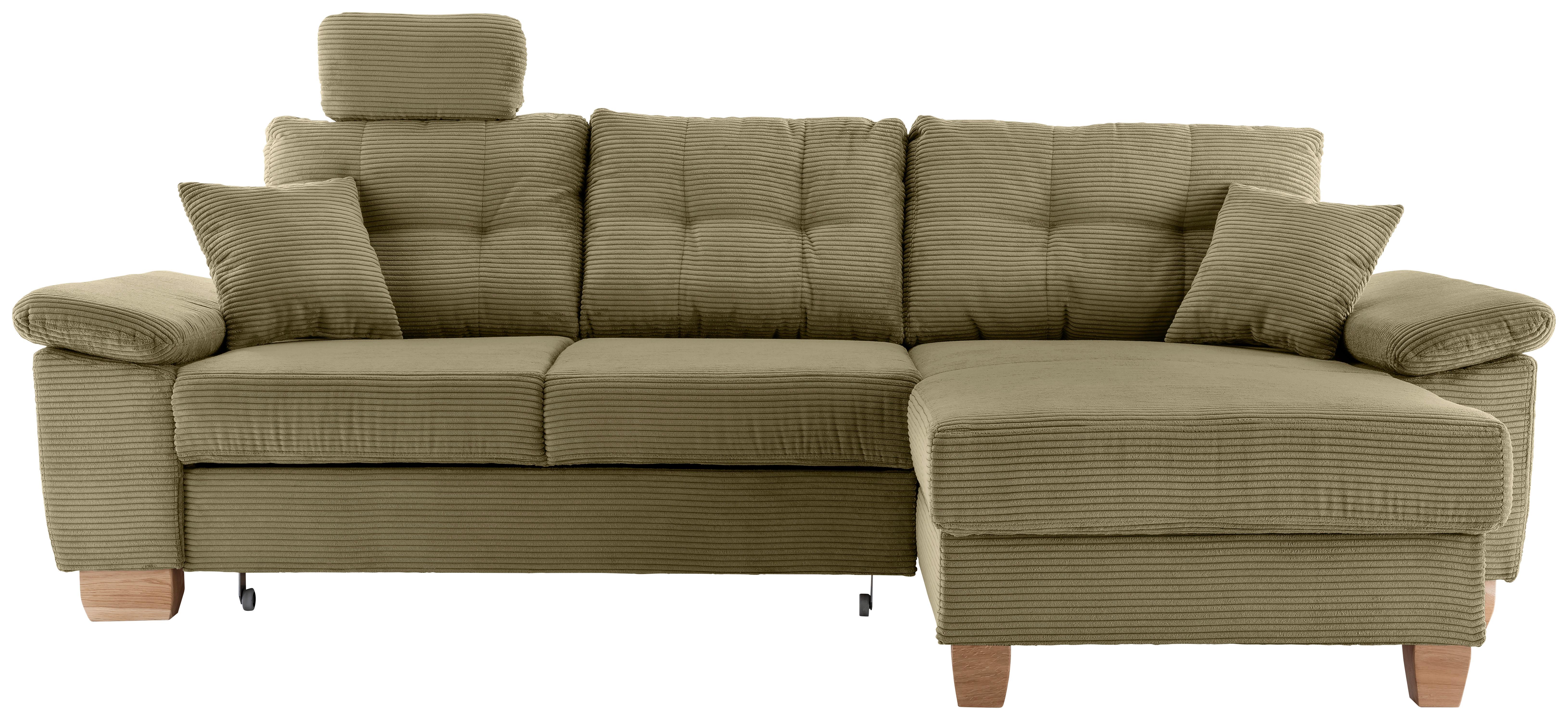 Ecksofa Brizzini Olivgrün S: 270x176 Cm - Naturfarben/Olivgrün, MODERN, Textil (270/176cm) - Livetastic