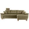 Ecksofa Brizzini Olivgrün S: 270x176 Cm - Naturfarben/Olivgrün, MODERN, Textil (270/176cm) - Livetastic