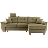 Ecksofa Brizzini Olivgrün S: 270x176 Cm - Naturfarben/Olivgrün, MODERN, Textil (270/176cm) - Livetastic
