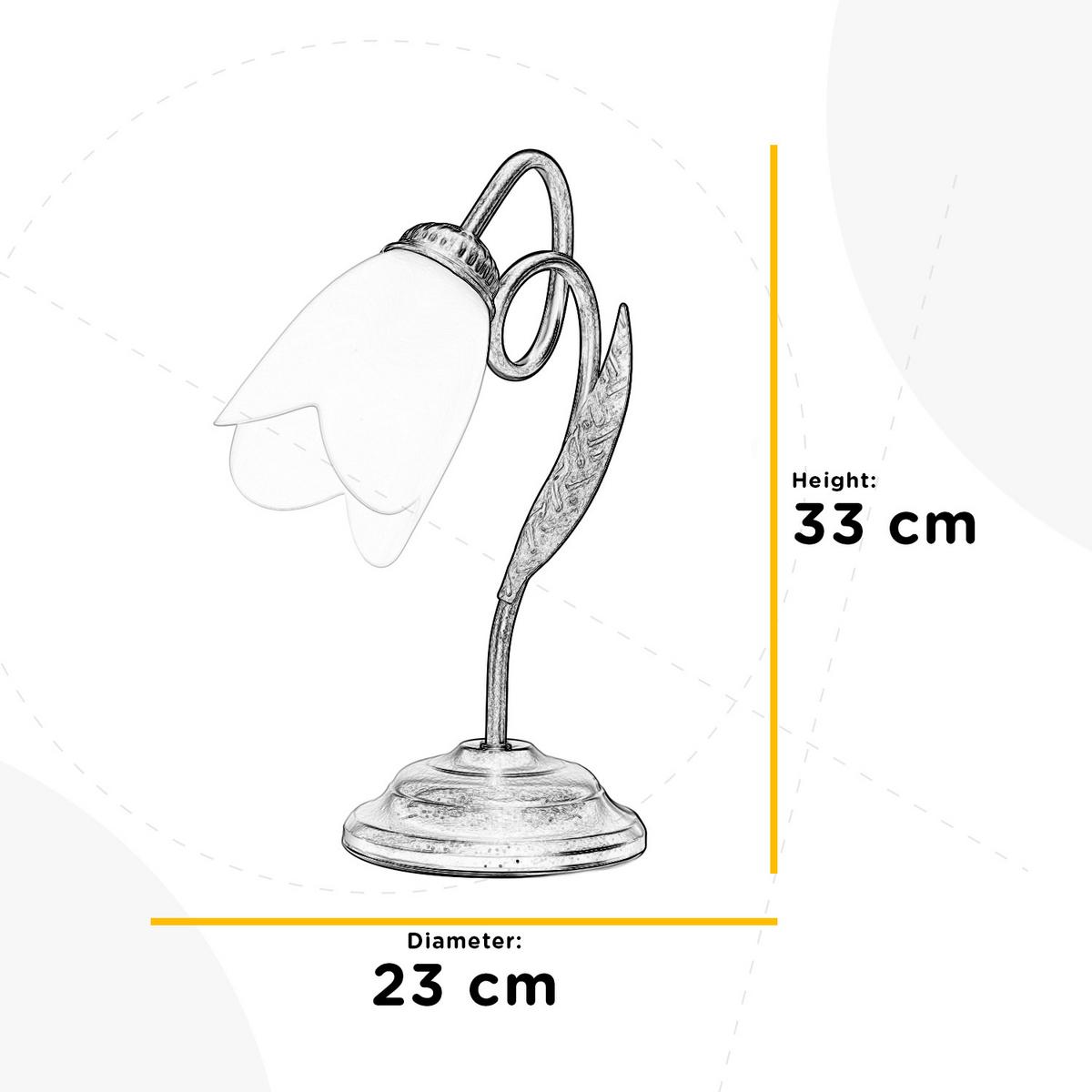 Tischleuchte 4250/Lb - Bronzefarben, KONVENTIONELL, Glas/Metall (23/33cm)
