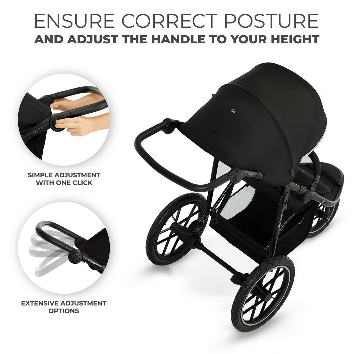 Jogger Helsi 2 B/H/T: 61,5x71-113x126cm - Schwarz, Basics, Metall (61.5/71-113/126cm) - Kinderkraft
