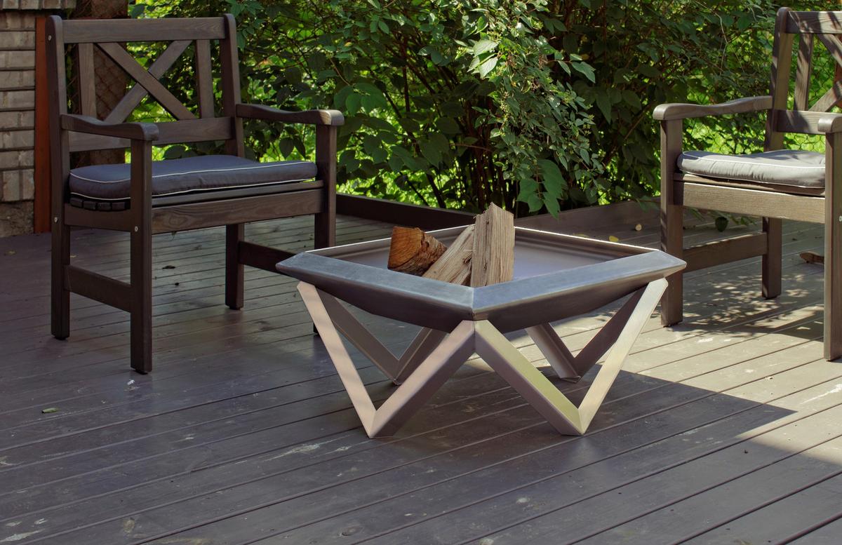 Feuerschale Gilge XXL B/H/T: 63x63x35 cm - Edelstahlfarben/Rostfarben, Basics, Metall (63/63/35cm)