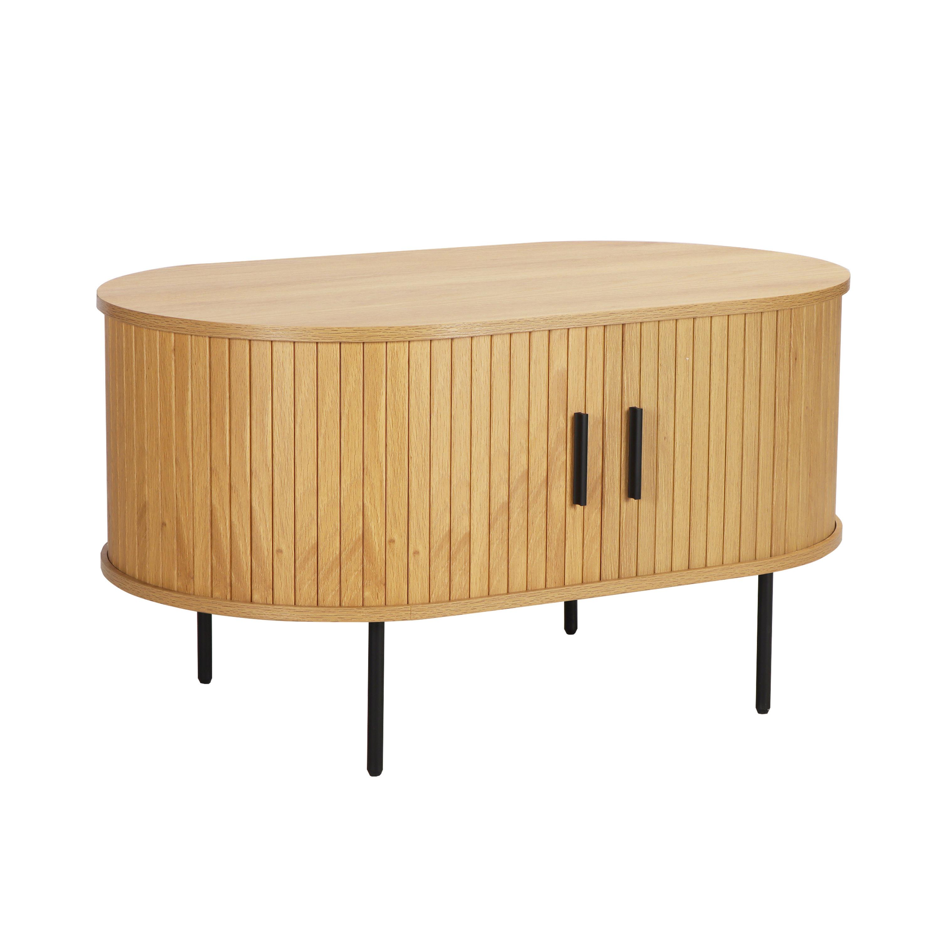 Couchtisch Eichefarben B: 60 cm - Eichefarben/Schwarz, Design, Holzwerkstoff/Metall (100/60cm) - Livetastic