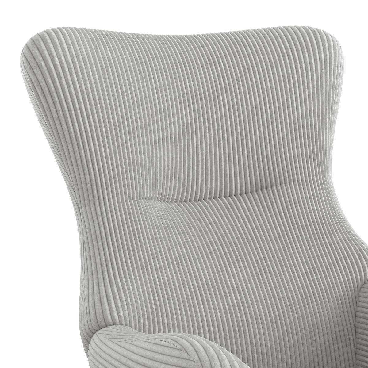 Schaukelstuhl mit Armlehnen Granny Stoffbezug grau - Schwarz/Grau, MODERN, Holz/Textil (66/90/85cm)