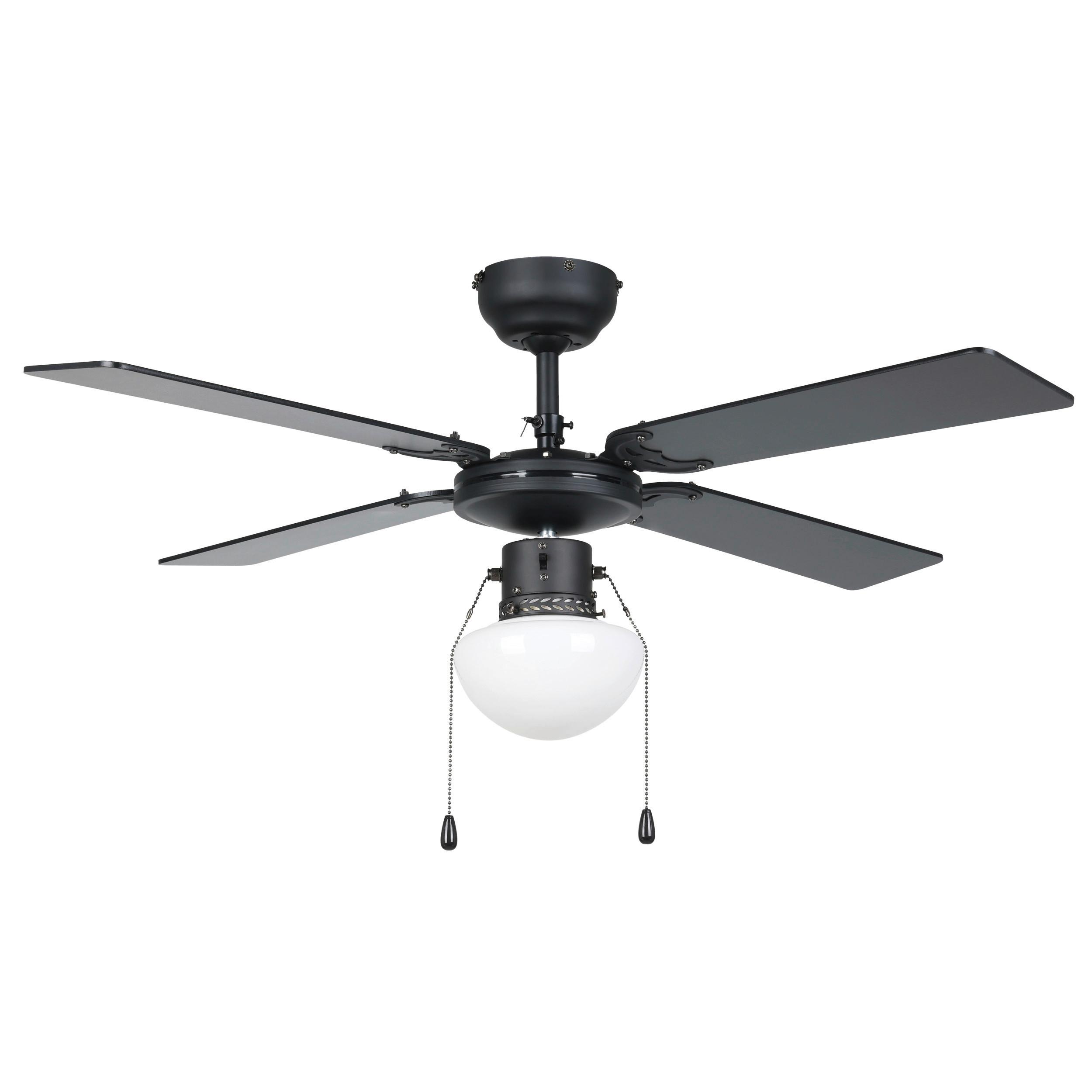 Deckenventilator 35122 Fortaleza - Schwarz/Naturfarben, KONVENTIONELL, Holz/Metall (106,6/42cm) - Eglo