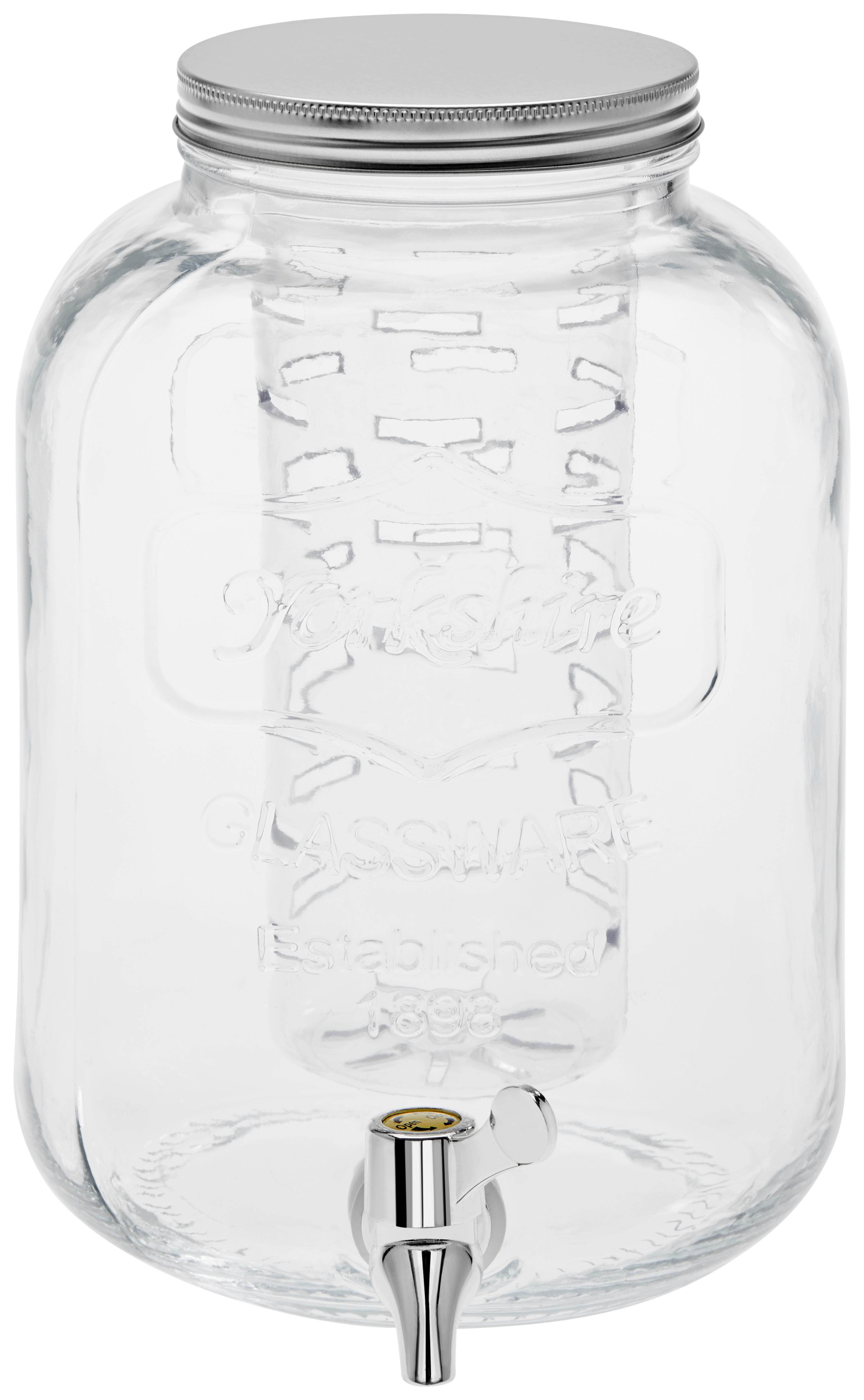 Getränkespender Phips, ca. 4,5 L - Klar/Edelstahlfarben, MODERN, Glas/Kunststoff (16/16/27cm) - Luca Bessoni