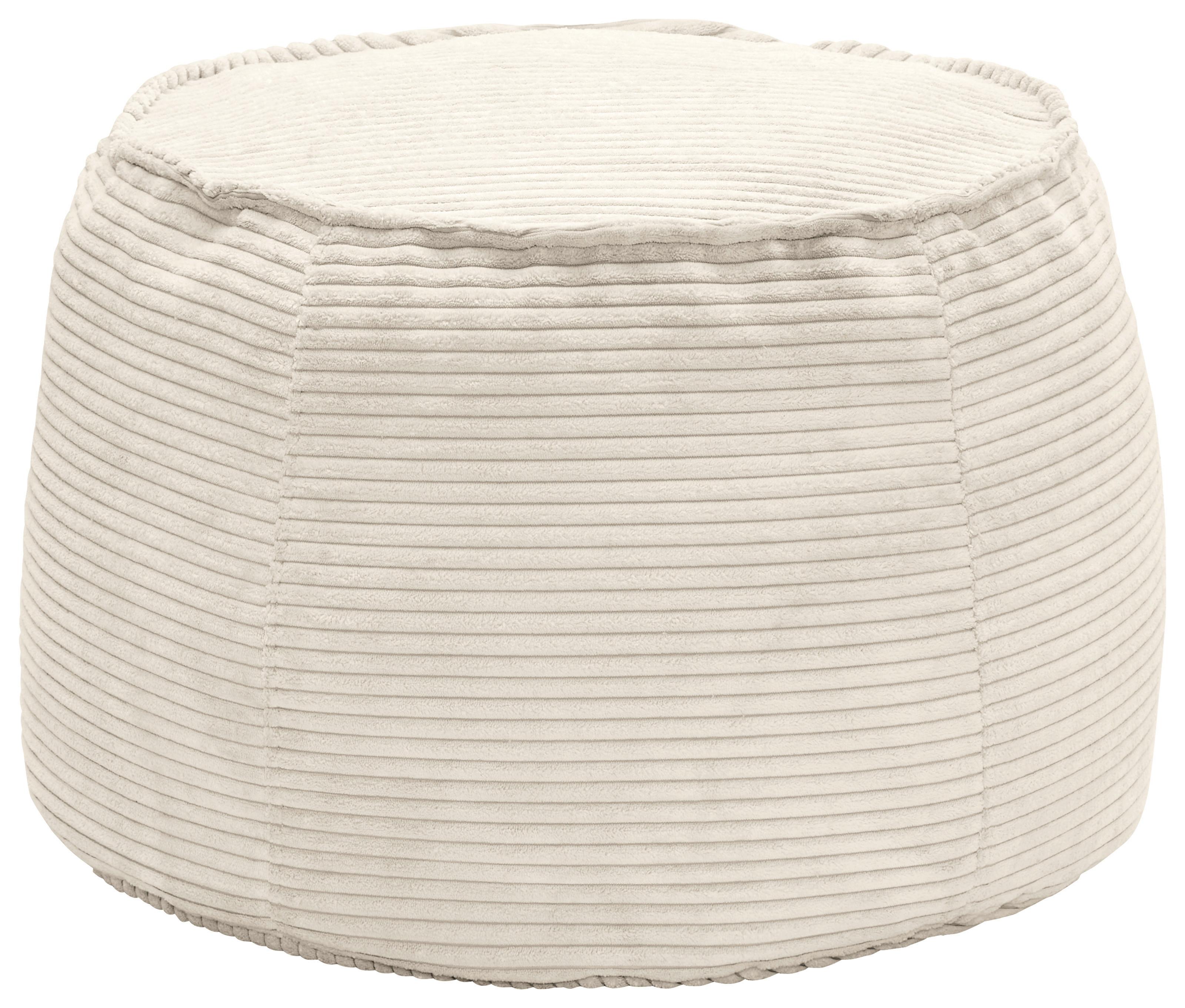 Taburet LUCYLLA, bílý manšestr - bílá, Moderní, textil (60/60/38cm) - Mömax