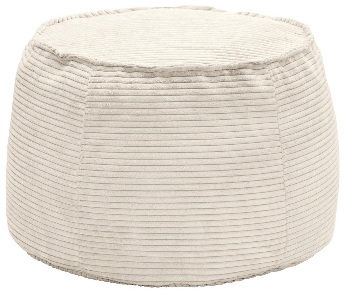 Taburet LUCYLLA, bílý manšestr - bílá, Moderní, textil (60/60/38cm) - Mömax