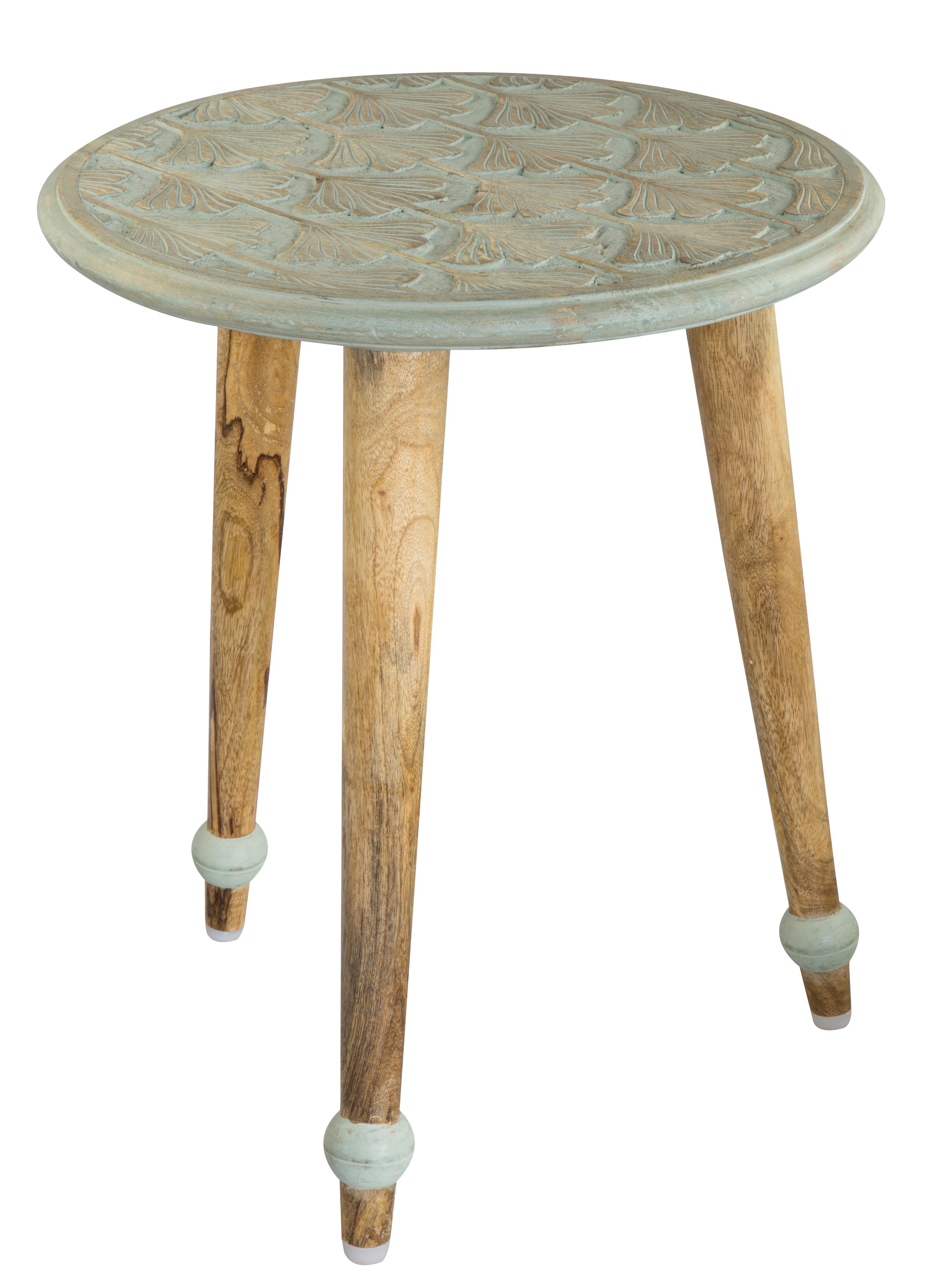 Beistelltisch Alina Naturfarben/Mintgrün H: 45cm - Naturfarben/Mintgrün, Natur, Holz (40/45cm)