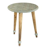 Beistelltisch Alina Naturfarben/Mintgrün H: 45cm - Naturfarben/Mintgrün, Natur, Holz (40/45cm)