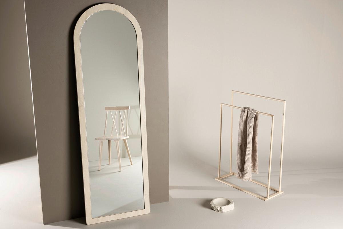 Dekospiegel Memphis Weiß B: 60cm - Weiß, MODERN, Glas/Holz (60/193/3cm) - Livetastic