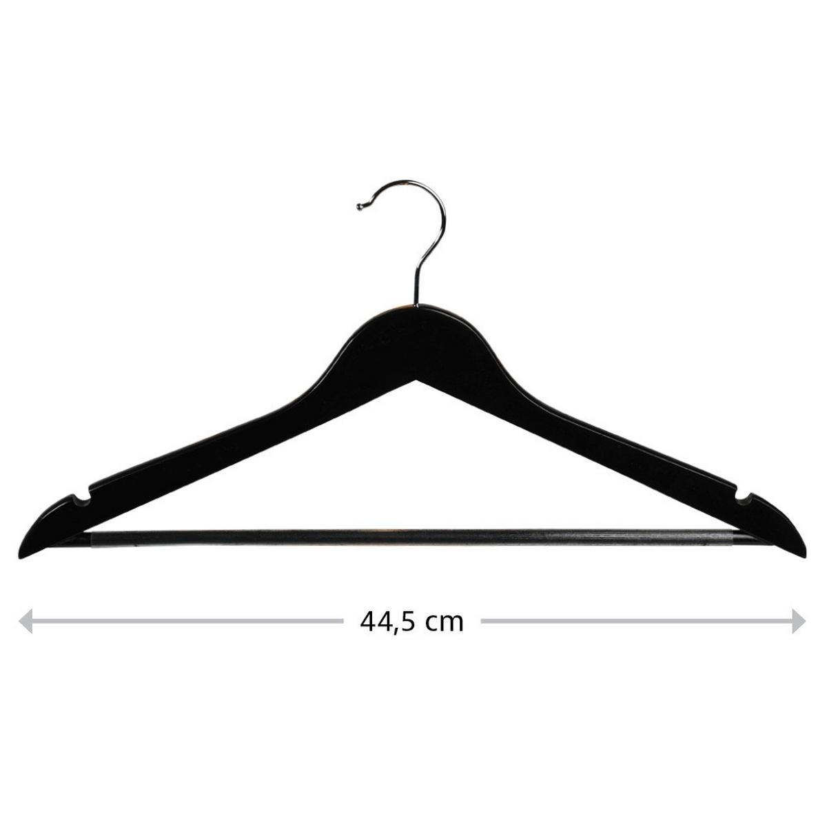 Kleiderbügel Set Schwarz B: 44,5 cm - Schwarz, Basics, Holz (44.5/10/1,2cm) - Kesper