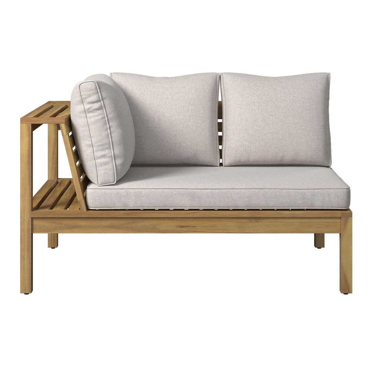 Loungegarnitur Graz - Grau/Akaziefarben, MODERN, Holz/Kunststoff (240/160cm) - Beldano