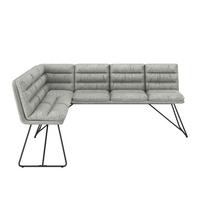 ROHOVÁ LAVICA KONA - čierna/svetlosivá, Modern, kov/drevo (135/180cm) - Bessagi Home