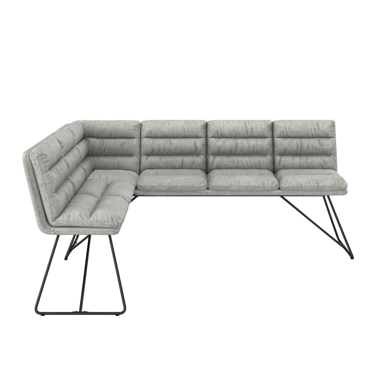 ROHOVÁ LAVICA KONA - čierna/svetlosivá, Modern, kov/drevo (135/180cm) - Bessagi Home
