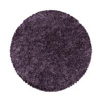 Hochflor Teppich Violett Naturfaser Sydney Ø 200 cm - Violett, Basics, Textil (200cm)