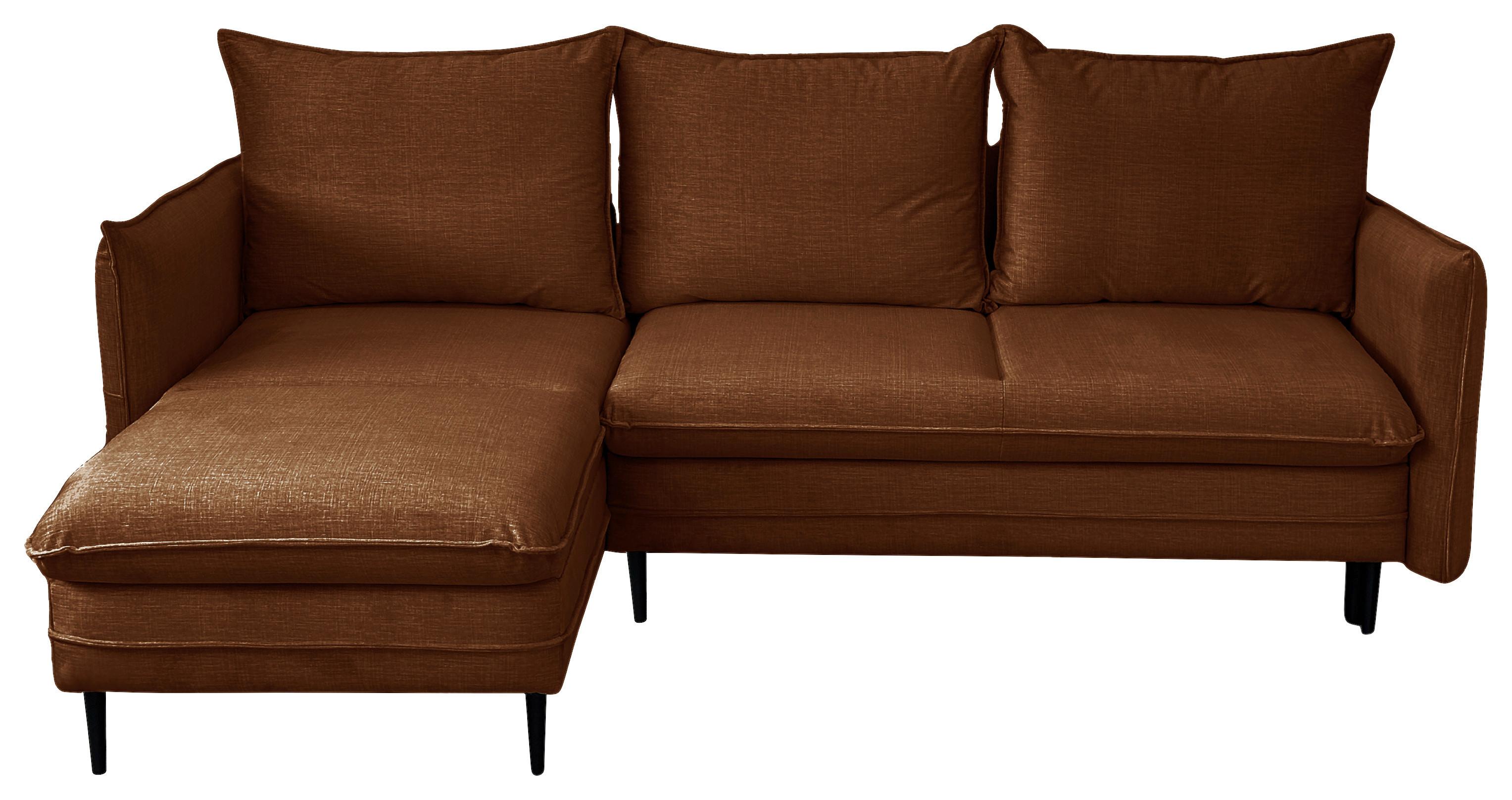 Ecksofa Melody - Rostfarben/Schwarz, Design, Textil (170/235cm) - MID.YOU