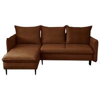 Ecksofa Melody - Rostfarben/Schwarz, Design, Textil (170/235cm) - MID.YOU