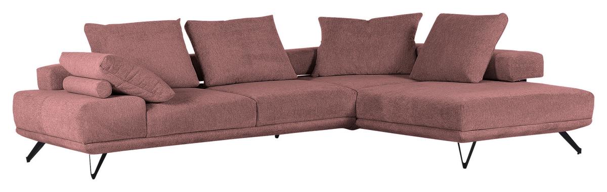 ECKSOFA BOLZANO - Schwarz/Altrosa, KONVENTIONELL, Textil (310/240cm) - MID.YOU
