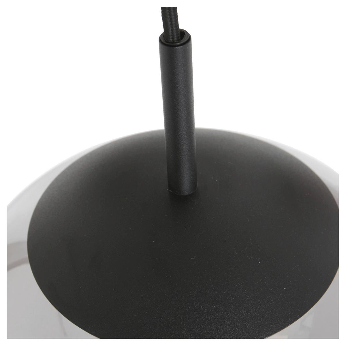 Pendelleuchte Bollique - Schwarz, Trend, Glas/Metall (25/40-150/120cm)