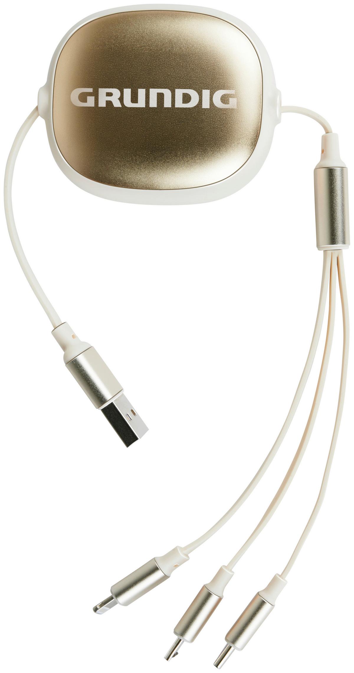 USB-LADEKABEL 3 Adapter - Blau/Beige, Basics, Kunststoff/Metall (9,3/3/16,3cm) - Grundig