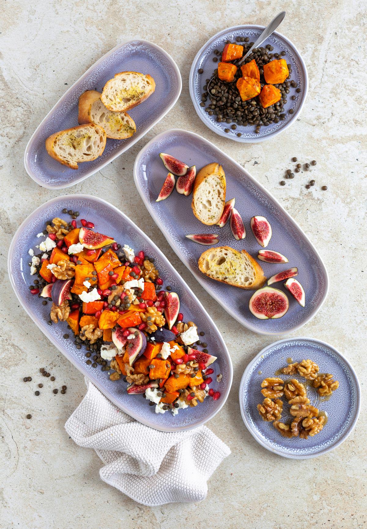 Servierplatten-Set Elea Steinzeug, Flieder, 3-teilig - Flieder, Basics, Keramik - Mäser