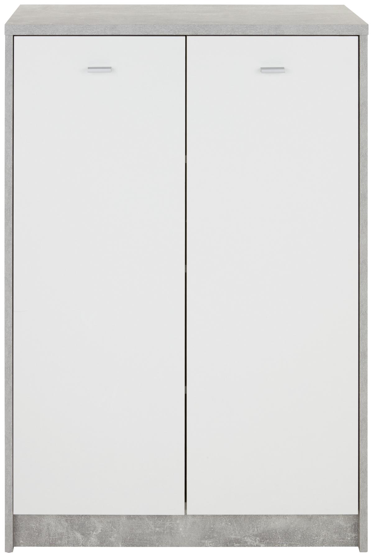 Kommode B 74cm 4-You New, Beton Optik/Weiß - Weiß/Grau, MODERN, Holzwerkstoff (74/111,4/34,6cm)