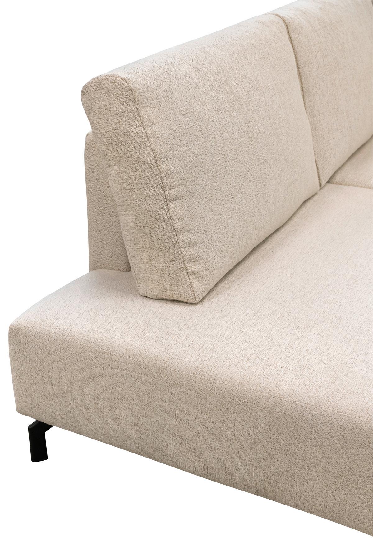 Rohová sedačka VENI, ľavá, béžová žinylka - černá/béžová, Moderní, kov/textil (210/272cm)