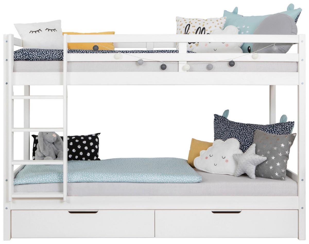 Etagenbett 970538 Rene - Weiß, MODERN, Holz (90/200cm) - MID.YOU