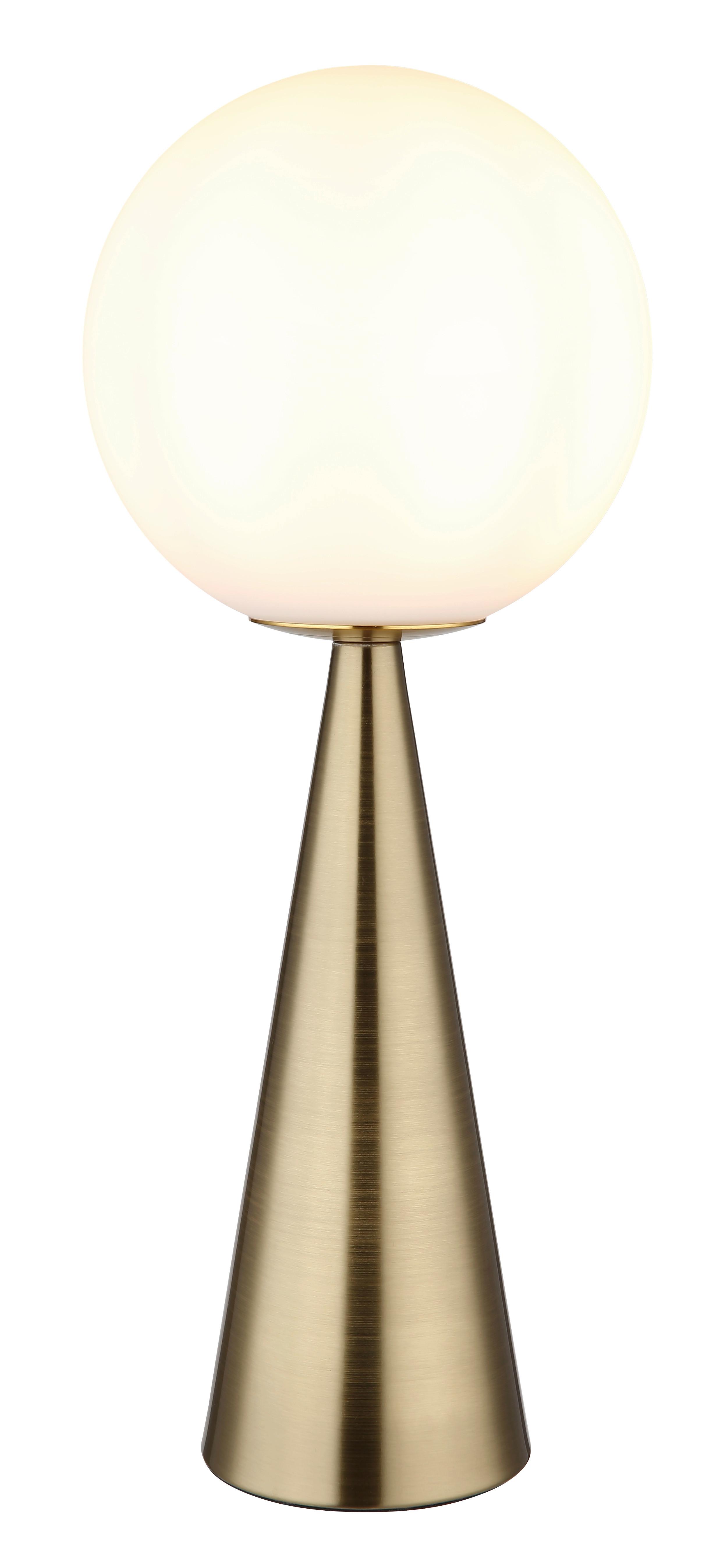 Tischleuchte 21031m - Messingfarben, KONVENTIONELL, Glas/Metall (20/49,5cm) - Globo