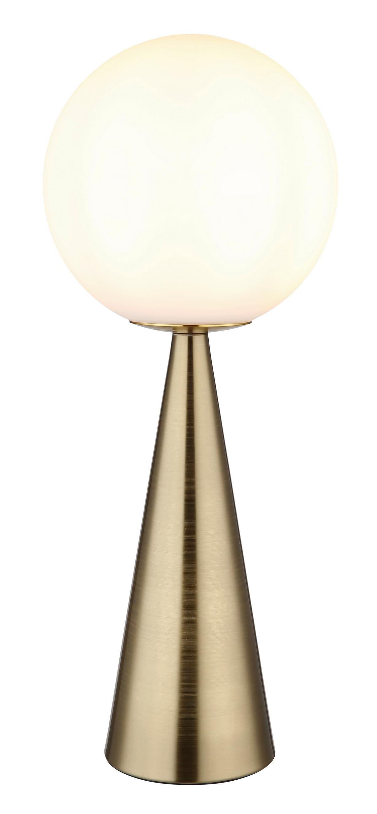 Tischleuchte 21031m - Messingfarben, KONVENTIONELL, Glas/Metall (20/49,5cm) - Globo