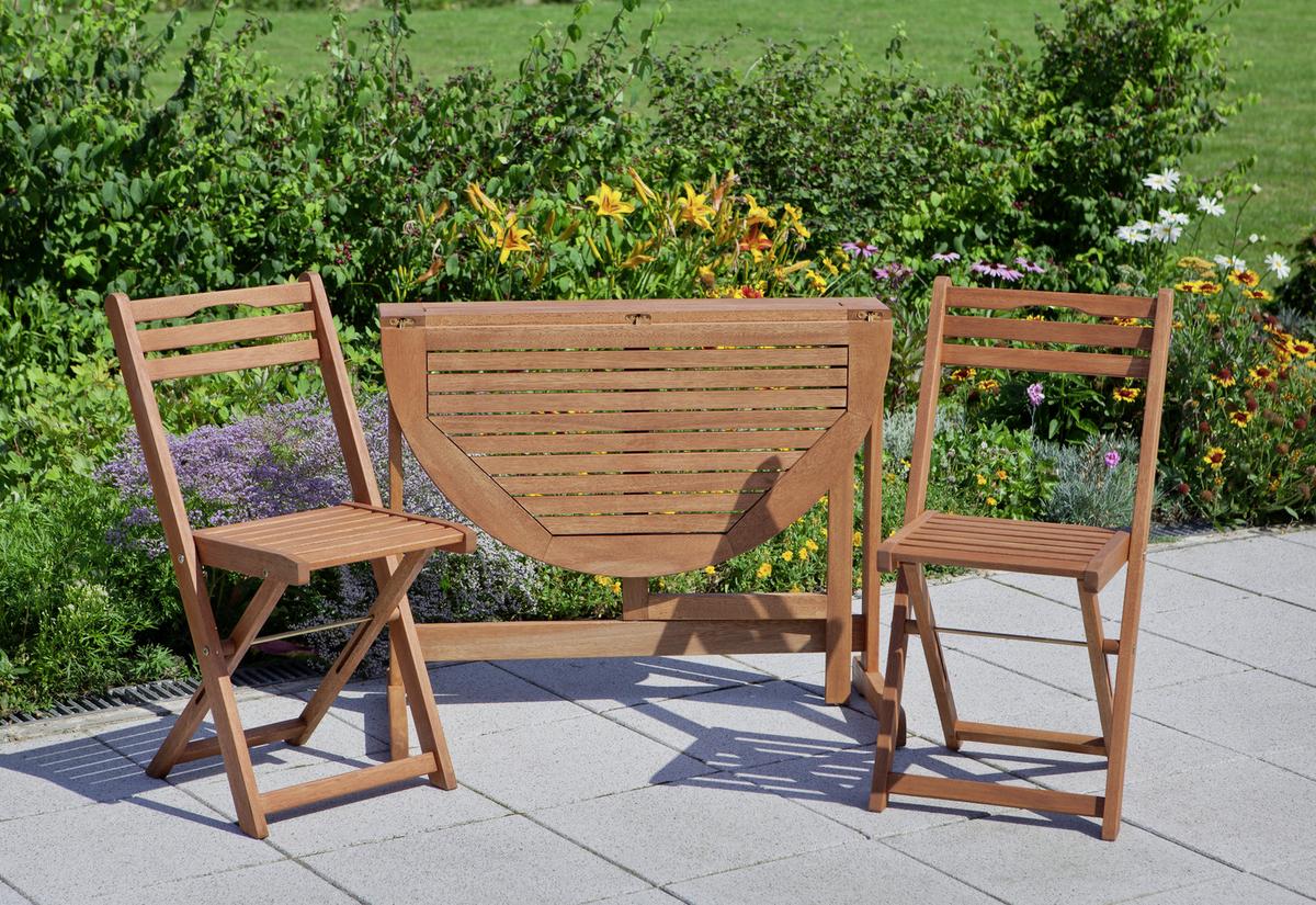 Gartentisch Klappbar Echtholz L: 90 cm - Naturfarben, KONVENTIONELL, Holz (90/72/60cm) - Gardenson